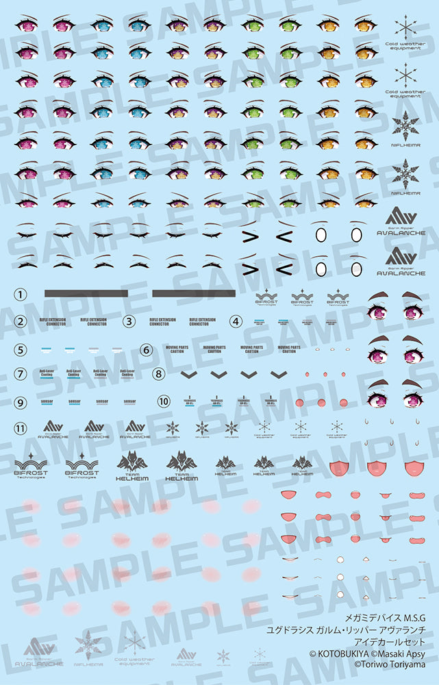 MEGAMI DEVICE M.S.G YGGDRASIS GARM RIPPER AVALANCHE EYE DECAL SET