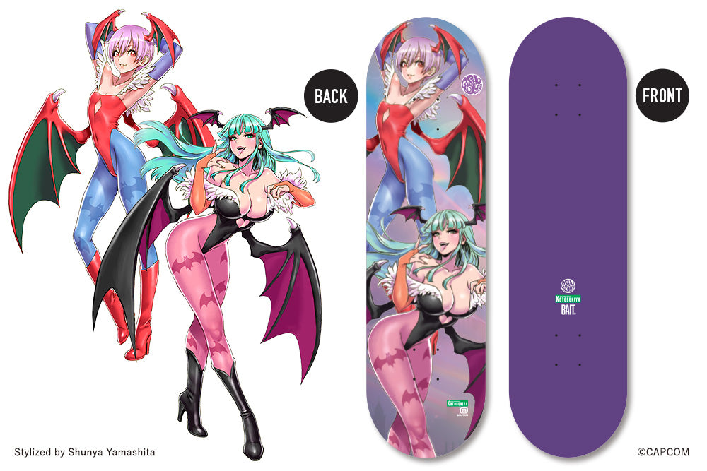 DARKSTALKERS BISHOUJO MORRIGAN & LILITH SKATEBOARD DECK